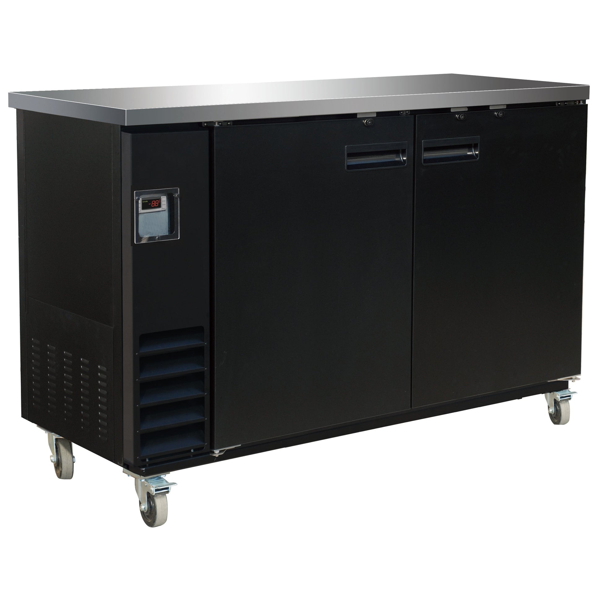 61" Black Show Depth Back Bar Cooler