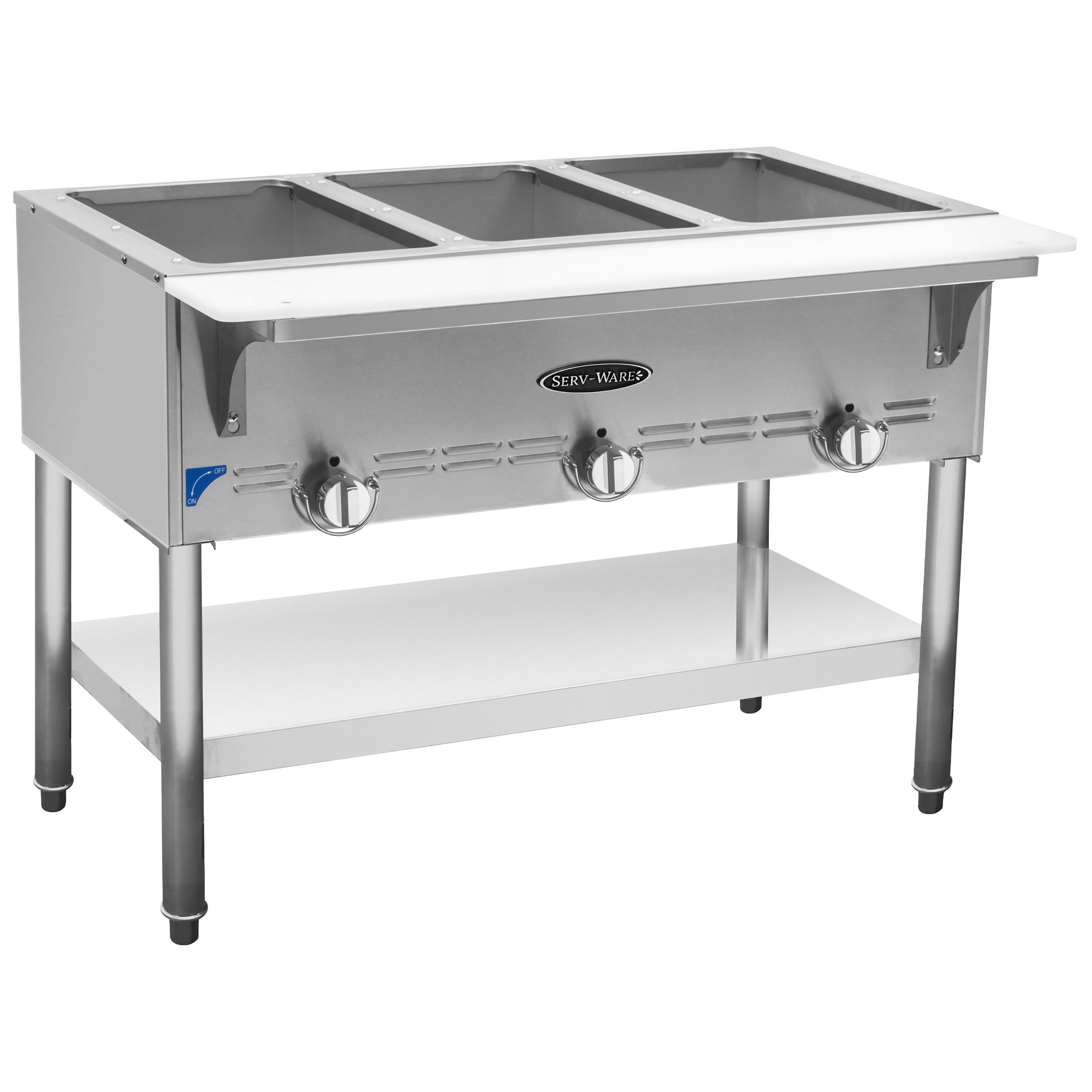 Gas Cooking - 3 Bay Gas Steam Table - Natural Gas - 44.37"W x 22.5"D x 33.15"H