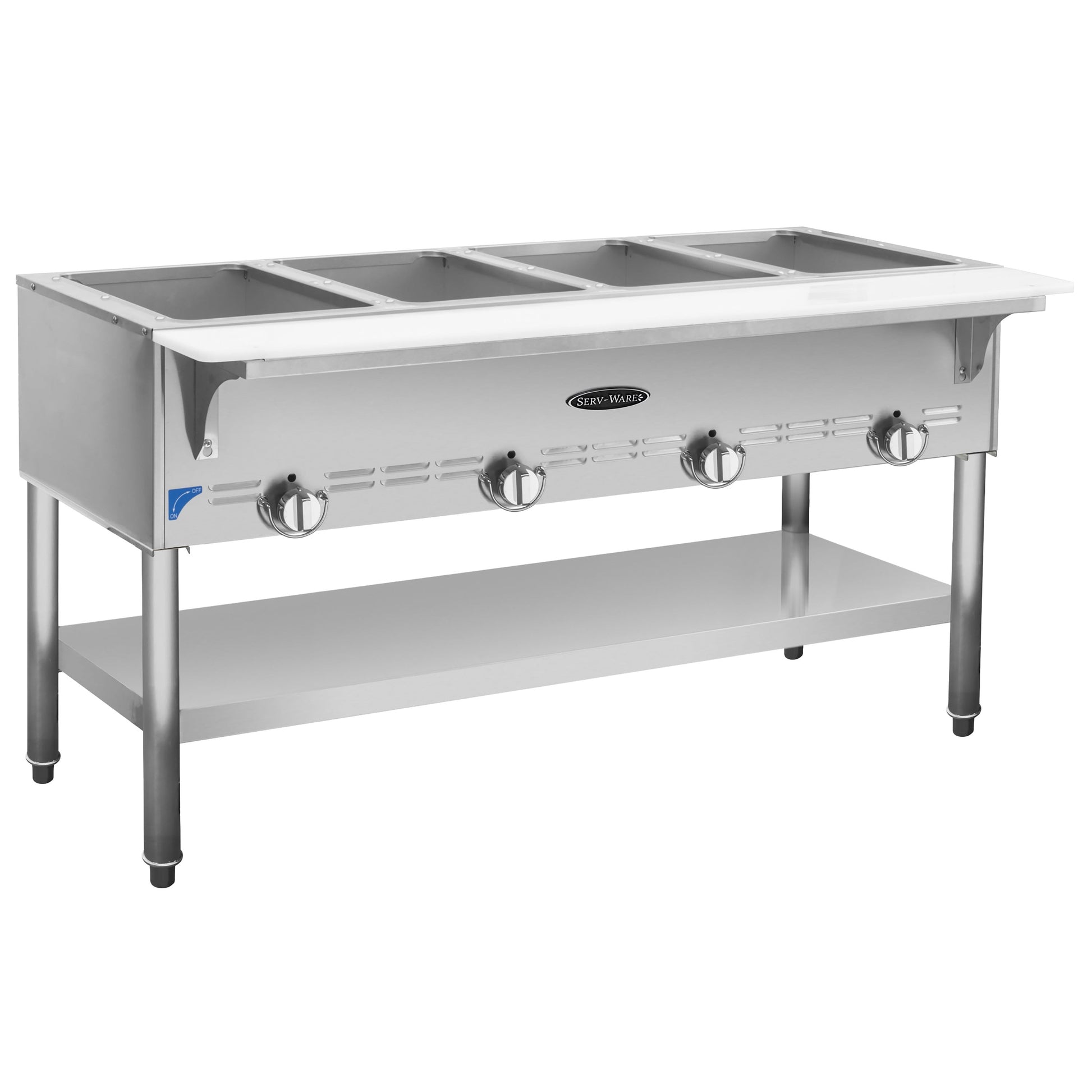 Gas Cooking - 4 Bay Gas Steam Table - Natural Gas - 58.35"W x 22.5"D x 33.15"H