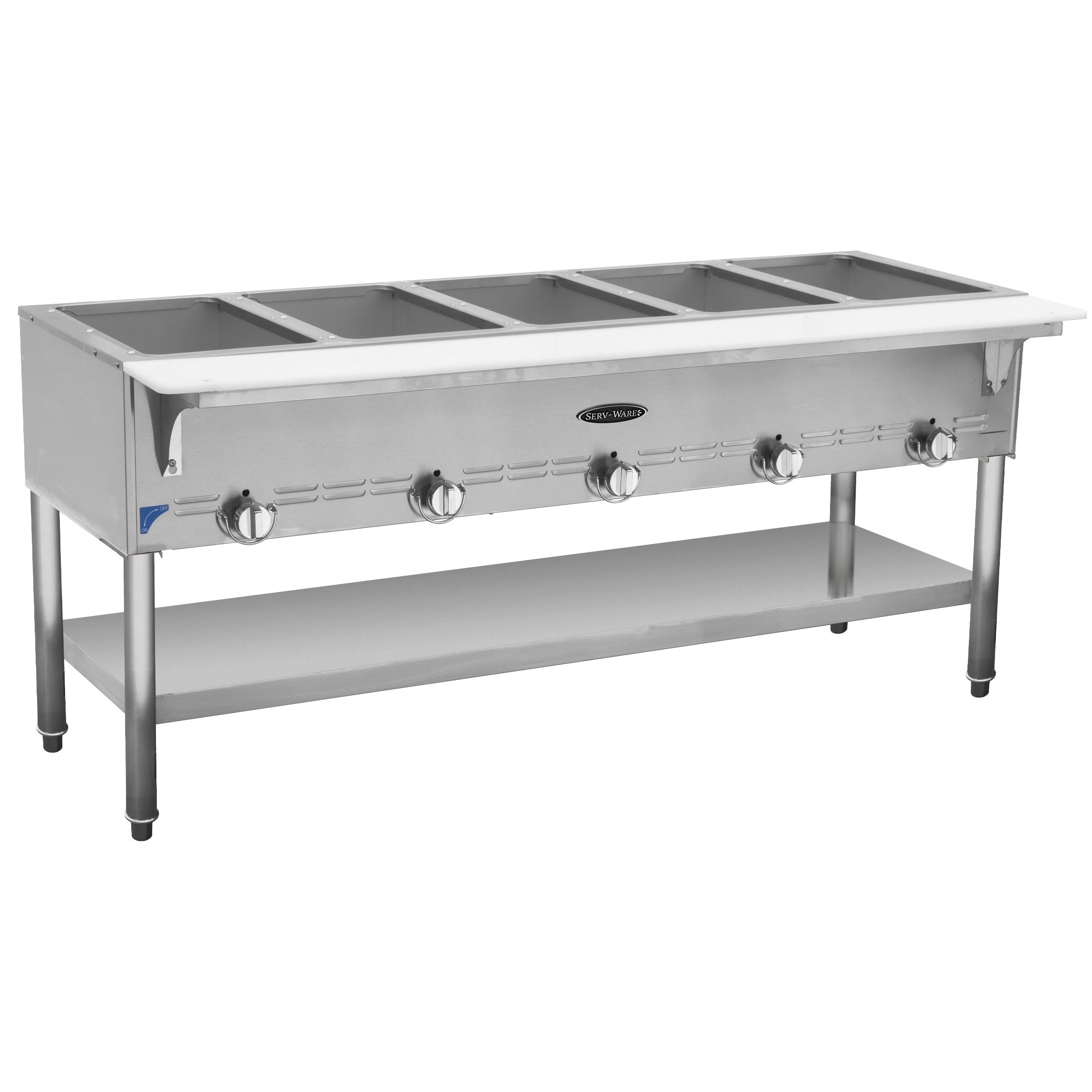 Gas Cooking - 5 Bay Gas Steam Table - Liquid Propane - 72.39"W x 22.5"D x 33.15"H