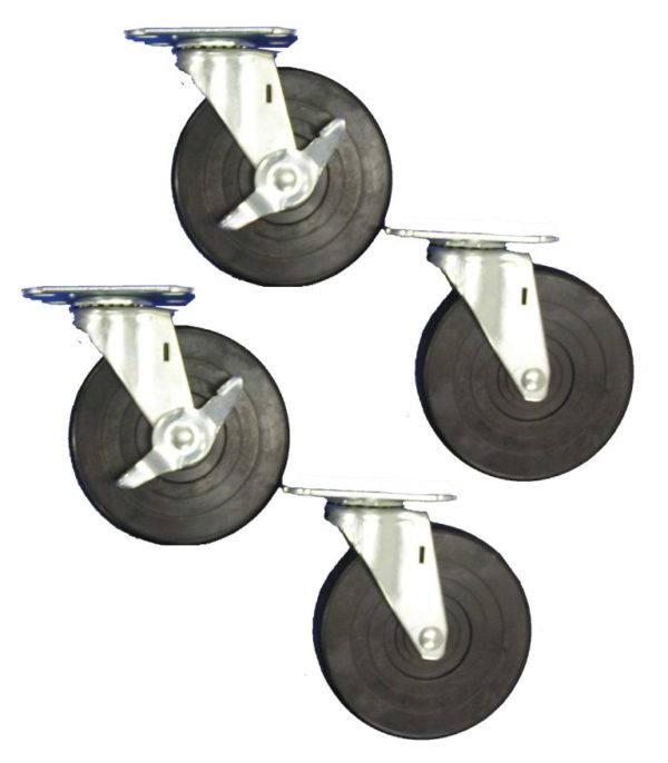 4 Plate Casters, 2 casters with brakes