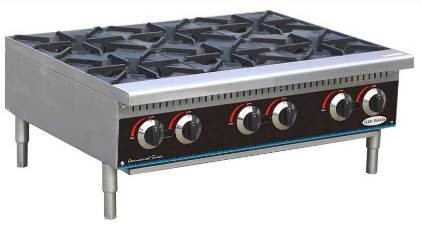 Six Burner Hot plate for Cooking - 36 Inches GCHP-36-6 - General Food  Service